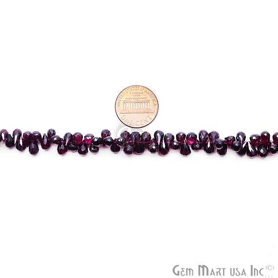 Rhodolite Faceted Drops Gemstone Rondelle Beads Jewelry Making Supplies (DRRD-70002) - GemMartUSA