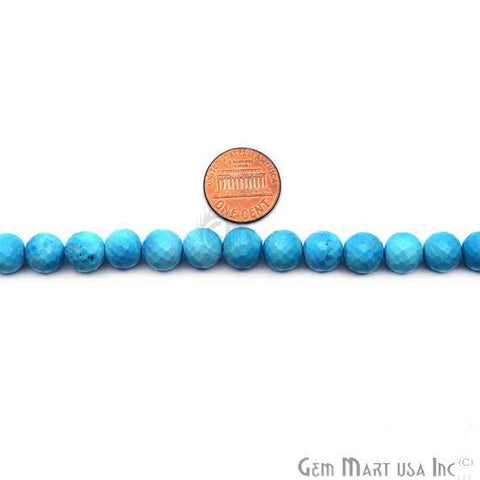 Turquoise Faceted Round Gemstone Rondelle Beads Jewelry Making Supplies (DRTQ-70002) - GemMartUSA