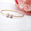 White Agate & Pink Opal Round Shape Adjustable Interlock Gold Plated Stacking Bangle Bracelet - GemMartUSA
