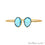 Blue Topaz Oval Shape Handmade AdjustaBle Gold Plated Stacking Bangle Bracelet - GemMartUSA