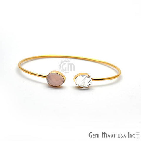 Adjustable Gold Plated Stacking Bangle Bracelet Women's Jewelry