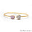 Rainbow Moonstone & Rose chalcedony Adjustable Gold Plated Stacking Bangle Bracelet - GemMartUSA