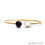 Crystal & Black onyx Handmade AdjustaBle Gold Plated Stacking Bangle Bracelet - GemMartUSA