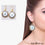 White Solar Druzy Organic Shape Gold Electroplated 24x28mm Dangle Hook Earring - GemMartUSA