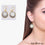 White Solar Druzy Organic Shape Gold Electroplated 26x22mm Dangle Hook Earring (DZER-12795) - GemMartUSA
