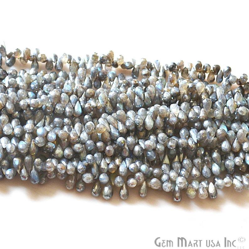 Mystique Labradorite Rondelle Beads, 8 Inch Gemstone Strands, Drilled Strung Nugget Beads, Faceted Round, 10x6mm