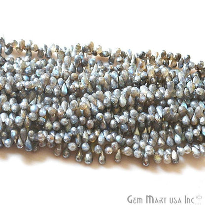 Mystique Labradorite Rondelle Beads, 8 Inch Gemstone Strands, Drilled Strung Nugget Beads, Faceted Round, 10x6mm