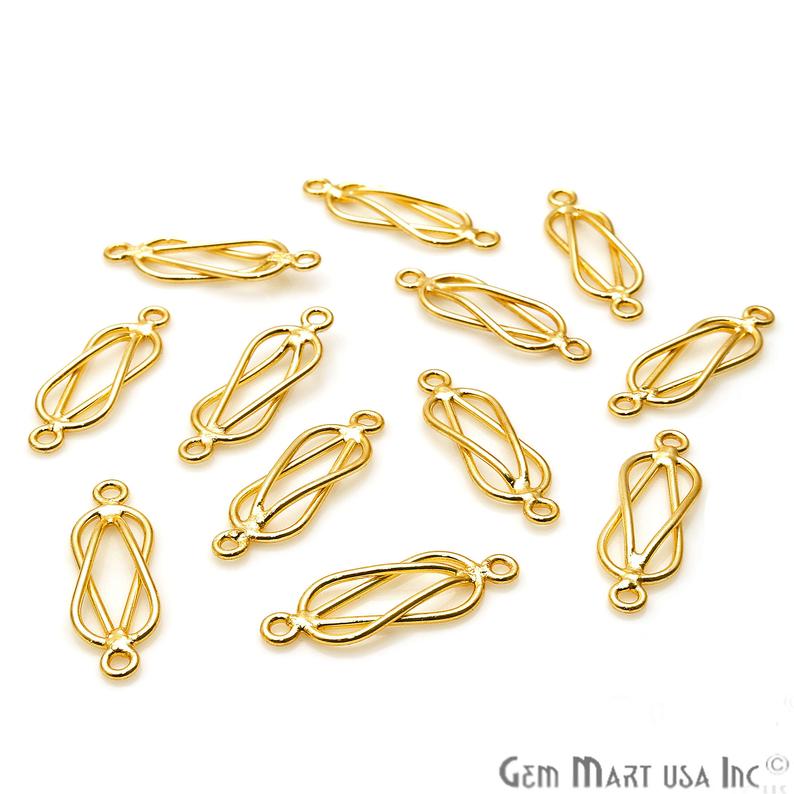 5pc Lot Gold Plated Jewelry Finding, Bracelet Charm, Earring Charm, Round Finding