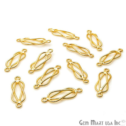 5pc Lot Gold Plated Jewelry Finding, Bracelet Charm, Earring Charm, Round Finding