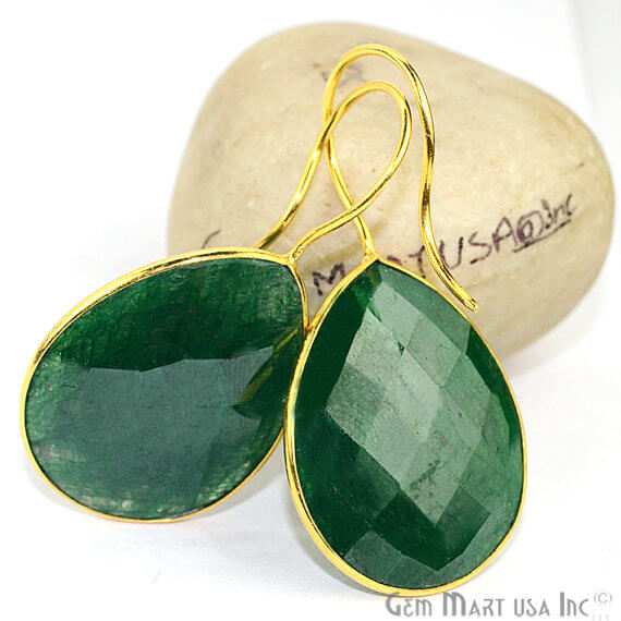 Emerald 22x43mm Gold Plated...