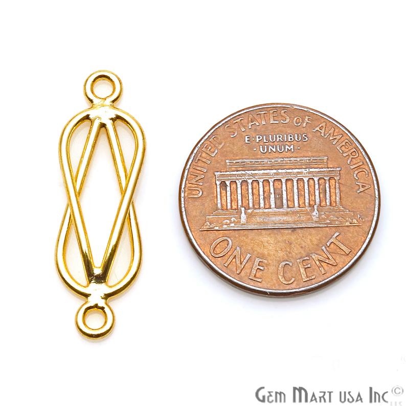 5pc Lot Gold Plated Jewelry Finding, Bracelet Charm, Earring Charm, Round Finding