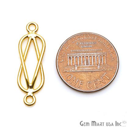 5pc Lot Gold Plated Jewelry Finding, Bracelet Charm, Earring Charm, Round Finding