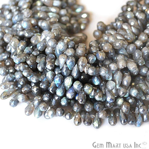 Mystique Labradorite Rondelle Beads, 8 Inch Gemstone Strands, Drilled Strung Nugget Beads, Faceted Round, 10x6mm