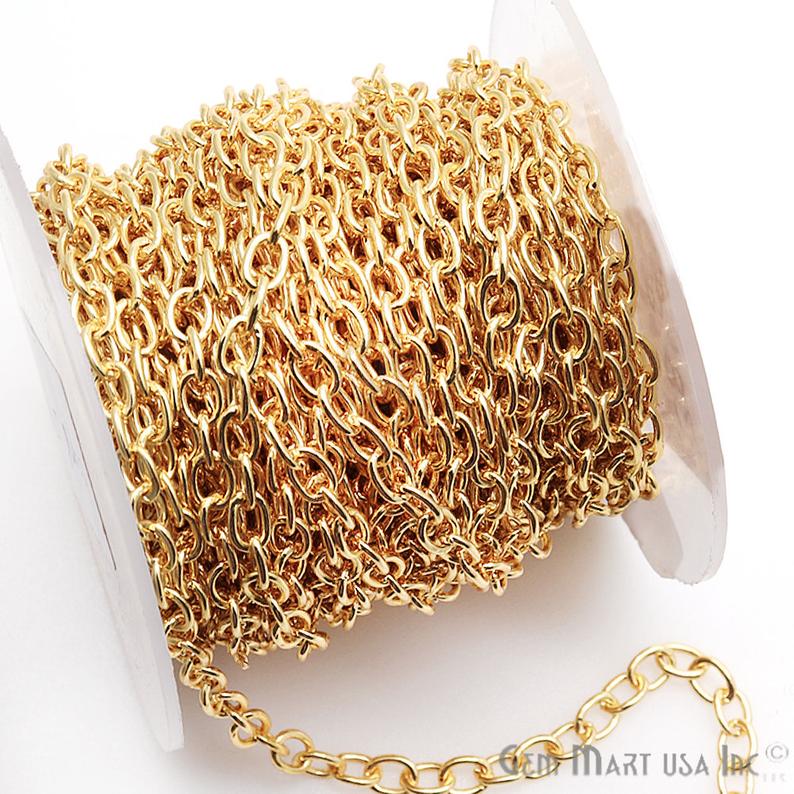 Link Finding Gold Plated Necklace Station Rosary Chain