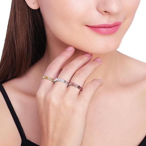 Floral Shape Rose Gold...