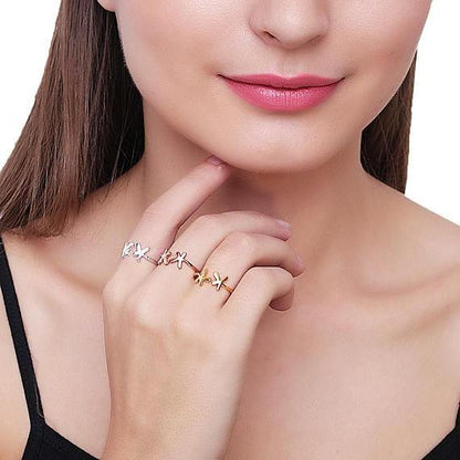 Splash Shape Rose Gold Plated Stackable Adjustable Ring - GemMartUSA