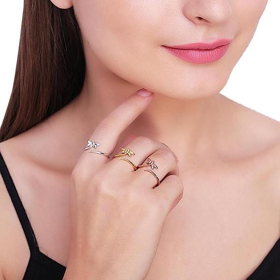Butterfly Shape Rose Gold...