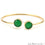 Green Onyx 12mm Round Shape Gold Plated Handmade Adjustable Bangle Bracelet - GemMartUSA