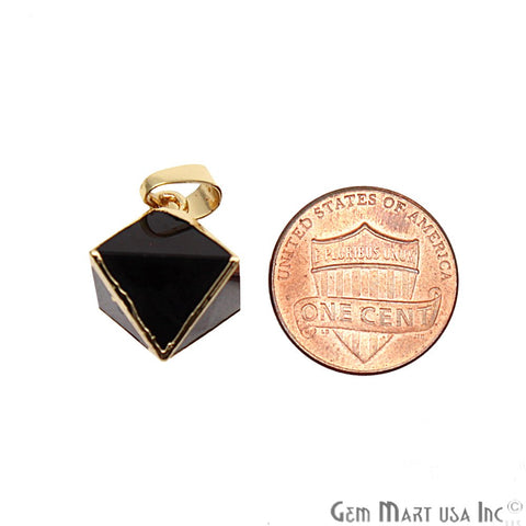 DIY Diamond Shape Gemstone Gold Plated Necklace Pendant, Bracelets Charm (Pick Your Gemstone) (CHPR) - GemMartUSA