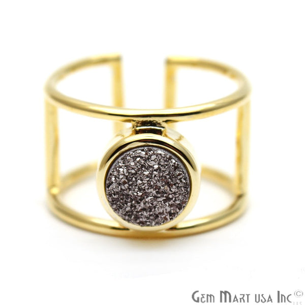 Round Druzy 8mm Gold...