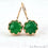 Green Onyx 29x13mm Gold Plated Gemstone Dangle Earrings (GOER-90150) - GemMartUSA