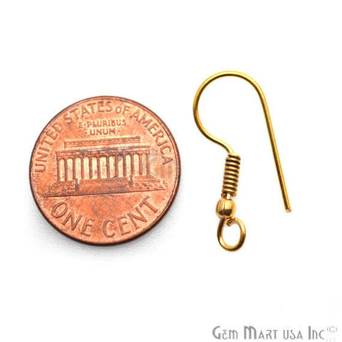 10 Piece Gold Plated 21x9mm Findings over Brass Earring Hooks - GemMartUSA