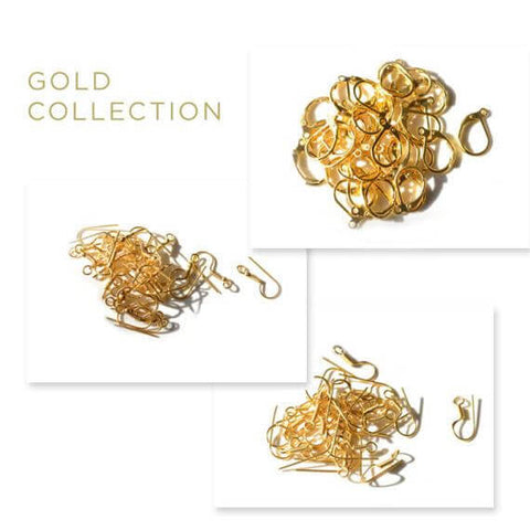 10 Piece Gold Plated 21x9mm Findings over Brass Earring Hooks - GemMartUSA
