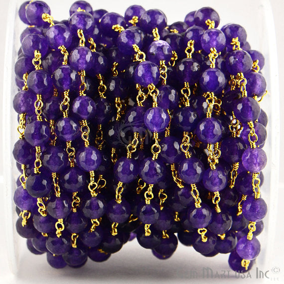 Amethyst Jade Beads Gold...