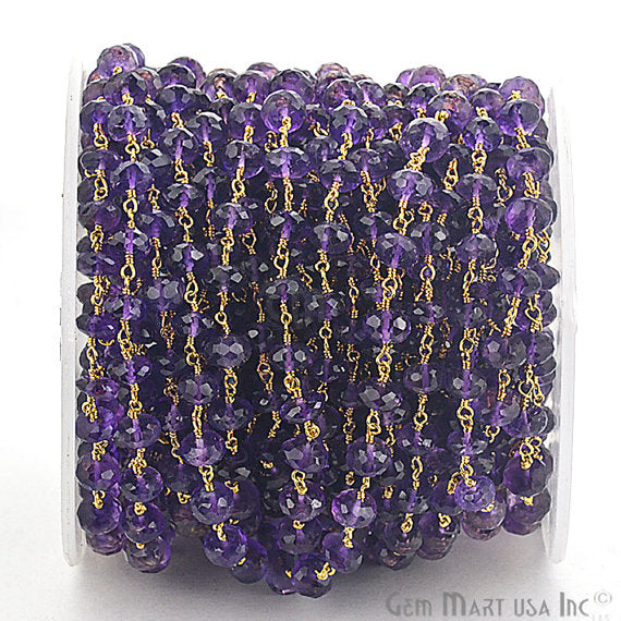 Amethyst Beads Gold Plated...