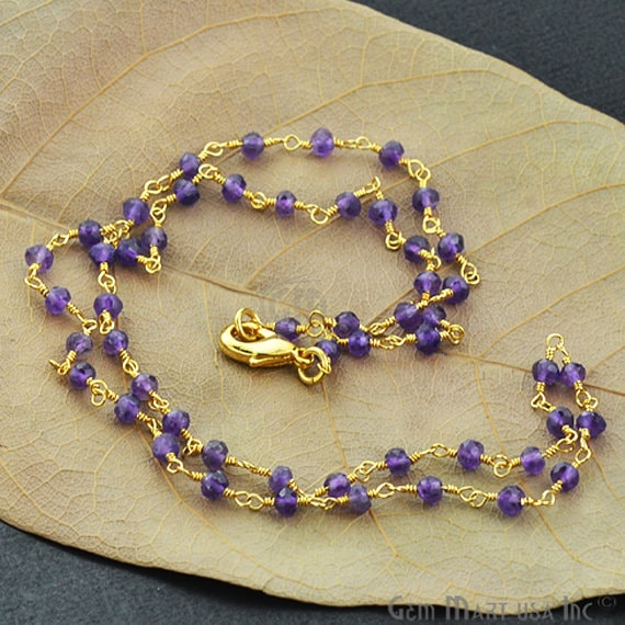 Natural Amethyst Necklace chain,...