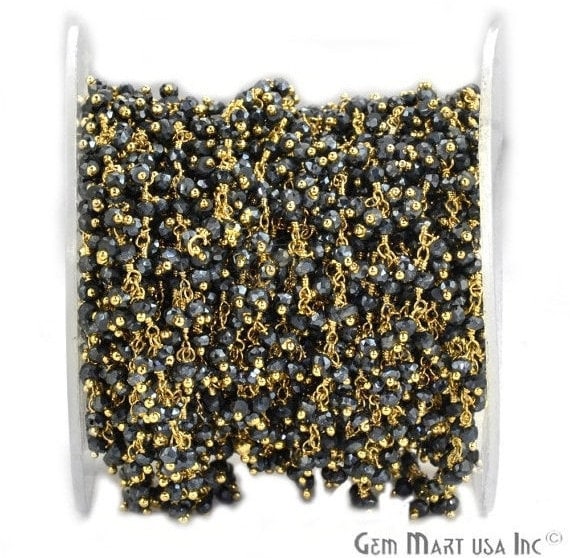 Black Pyrite Faceted Beads...