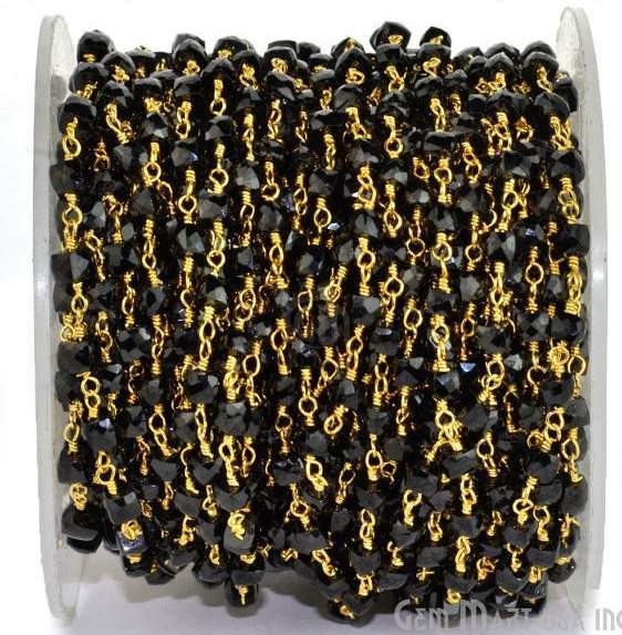 Black Spinel 3mm Gold...