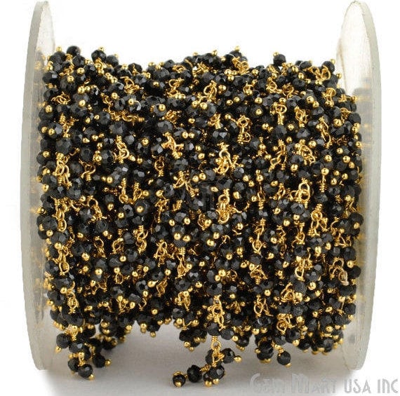 Black Spinel Faceted Beads...