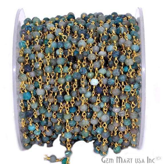 Round Chrysocolla Gold Plated...