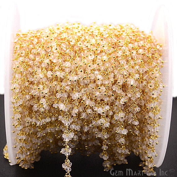 Crystal Faceted Beads Gold...