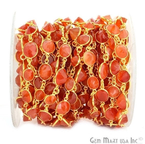 Carnelian 10mm Round Gold...