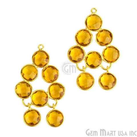 Citrine 42x25mm Gold Plated Gemstone Bezel Component - GemMartUSA (763038498863)