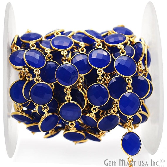 Dark Blue Chalcedony Round...