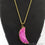 One Of A Kind Pink Rough Druzy 42X14mm Gold Electroplated 18 Inch Chain With Pendant - GemMartUSA