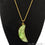 One Of A Kind Green Rough Druzy 47x16mm Gold Electroplated 18 Inch Chain With Pendant - GemMartUSA
