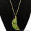 One Of A Kind Green Rough Druzy 43x16mm Gold Electroplated 18 Inch Chain With Pendant - GemMartUSA