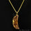 One Of A Kind Brown Rough Druzy 46x15mm Gold Electroplated 18 Inch Chain With Pendant - GemMartUSA