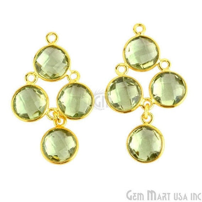 Green Amethyst Gemstone Bezel Component 24k Gold Plated 35x20mm (GPGA-13021) - GemMartUSA (763036893231)