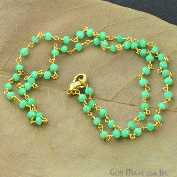 Natural Green Chalcedony Necklace...