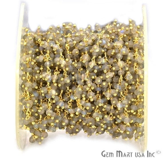 Labradorite Faceted Cluster Beads...