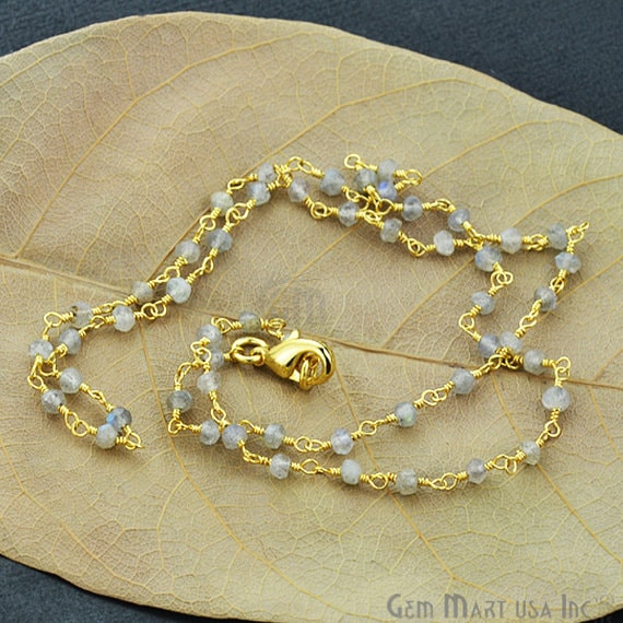 Natural Labradorite Necklace chain,...