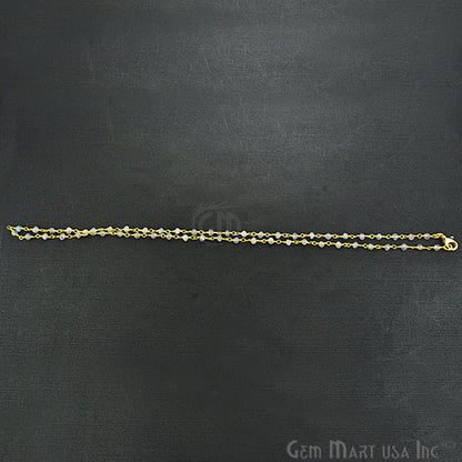 Natural Labradorite Necklace chain, 18 Inch Gold Plated Beaded Necklace Jewellery - GemMartUSA