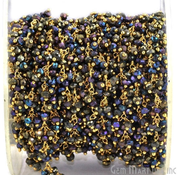 Mistique Pyrite Faceted Beads...