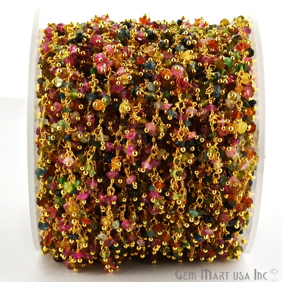 Multi Tourmaline Faceted Beads...