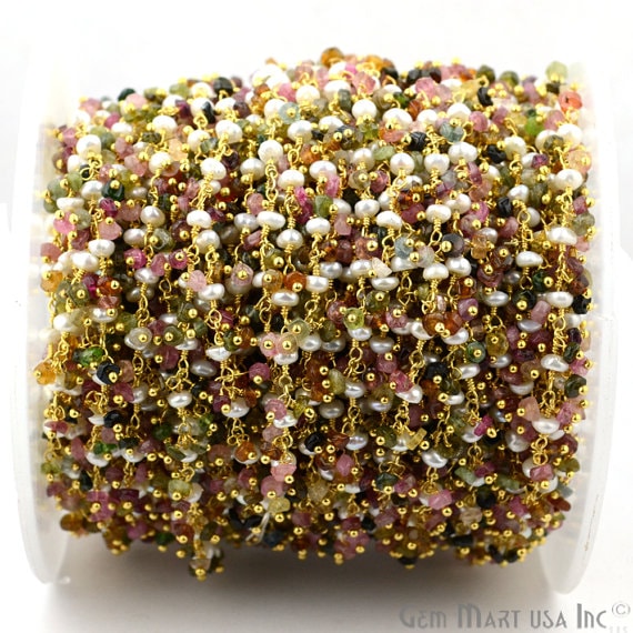 Multi Tourmaline & Pearl...